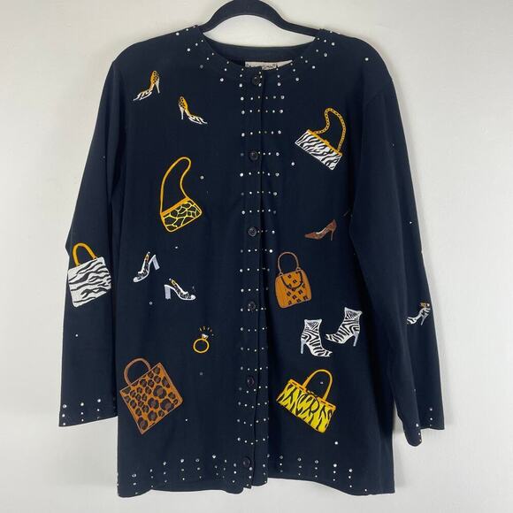 Vintage Michael Simon Lite Cardigan Size Medium 100% Cotton - Picture 1 of 8